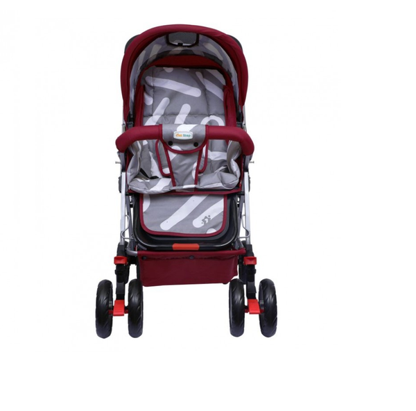 1st Step Pram With Reversible Handlebar And Reclining Seat -Red