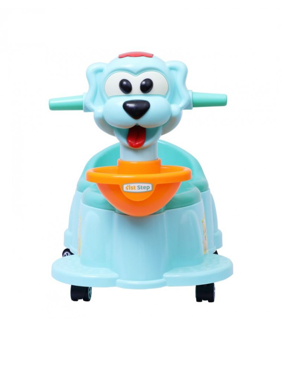 1st Step Baby Musical Potty Chair With Wheels Doggy Design-Aqua Blue