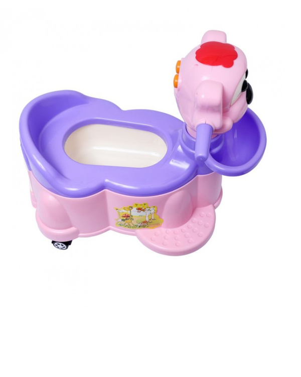 1st Step Baby Musical Potty Chair With Wheels Doggy Design - Pink