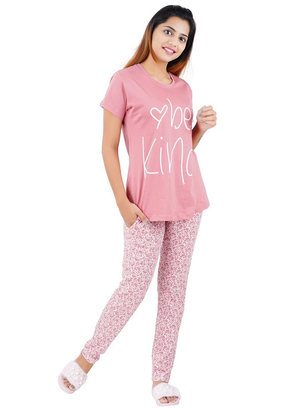 Aswati Pink Full Set Pyjama - Love Be Kind