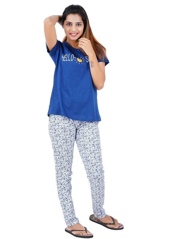 Aswati Blue Full Set Pyjama - Hello Sunshine