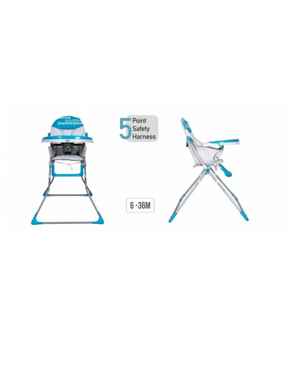 1st Step High Chair With 5 Point Safety Harness-Blue