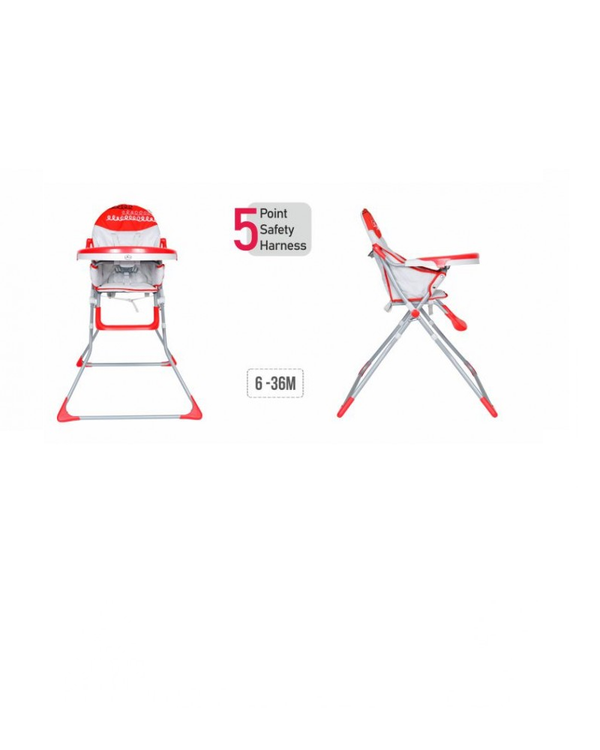 1st Step High Chair With 5 Point Safety Harness-Red