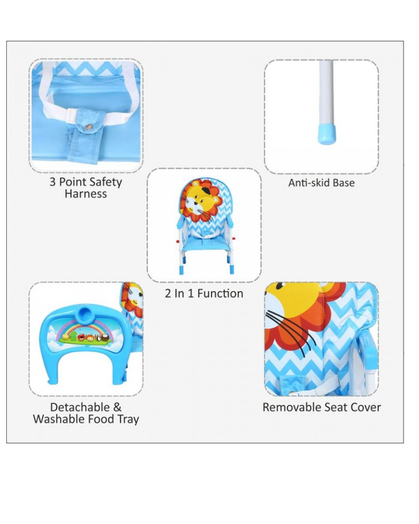 1st Step Convertible High Chair-Blue