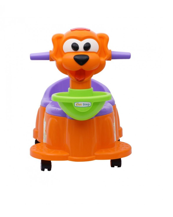 1st Step Baby Musical Potty Chair With Wheels Doggy Design - Orange