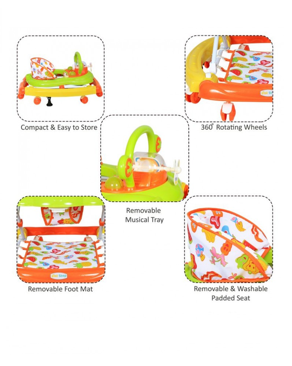 1st Step Walker Cum Rocker - Orange