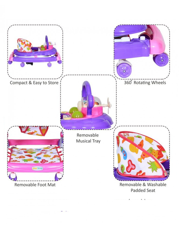 1st Step Walker Cum Rocker - Pink