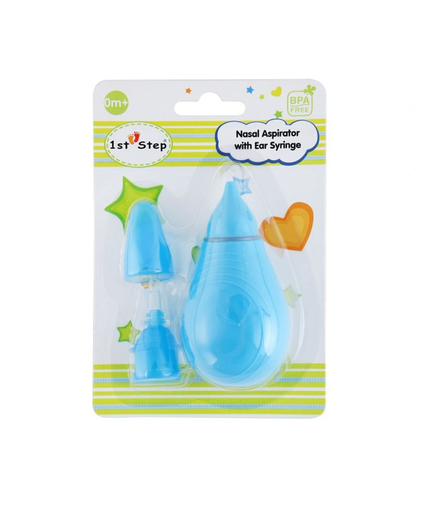 1st Step BPA Free Nasal Aspirator With Ear Syringe - Blue