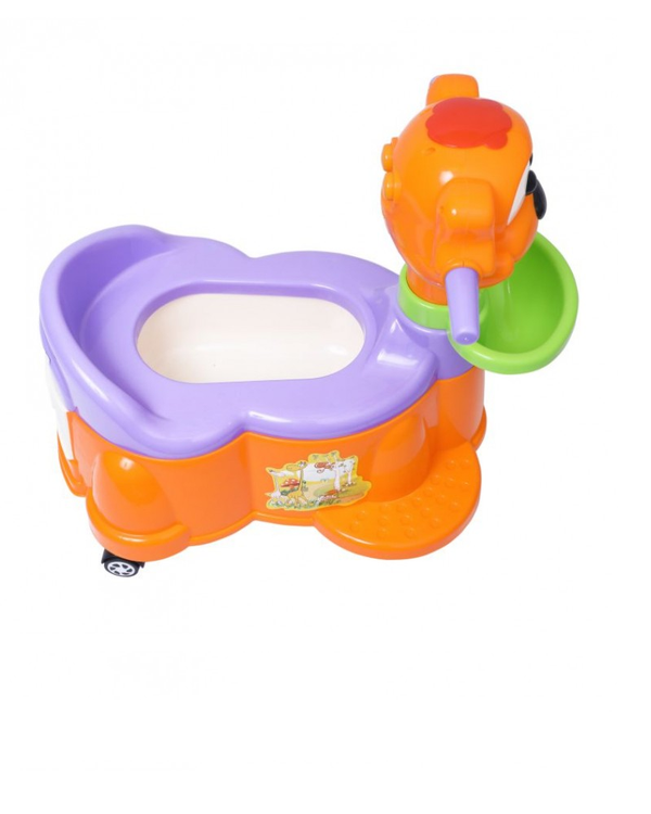 1st Step Baby Musical Potty Chair With Wheels Doggy Design - Orange