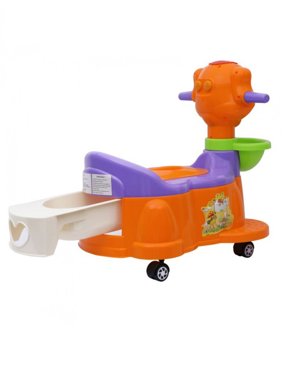 1st Step Baby Musical Potty Chair With Wheels Doggy Design - Orange