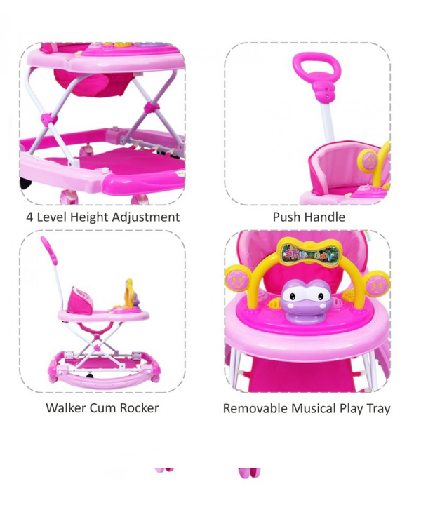 1st Step Walker Cum Rocker - Pink