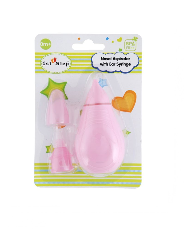 1st Step BPA Free Nasal Aspirator With Ear Syringe - Pink