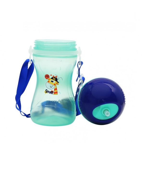 1st Step Spill Proof BPA Free Straw Sipper With Strap - Blue