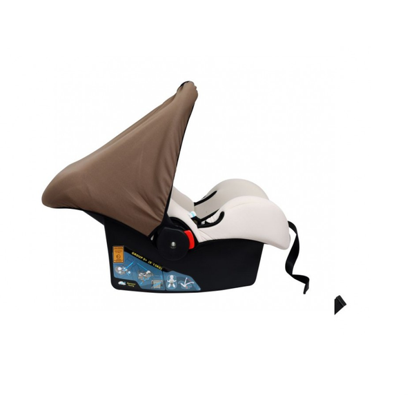 1st Step Car Seat Cum Carry Cot With Thick Cusioned Seat And 5 Point Safety Harness-Brown