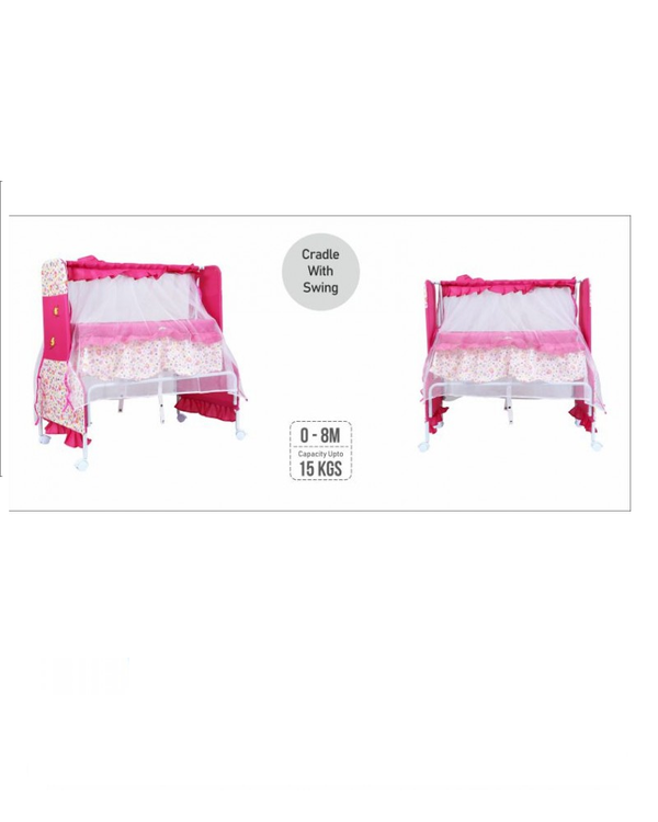 1st Step Cradle With Swing And Mosquito Net - Pink