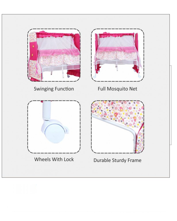 1st Step Cradle With Swing And Mosquito Net - Pink