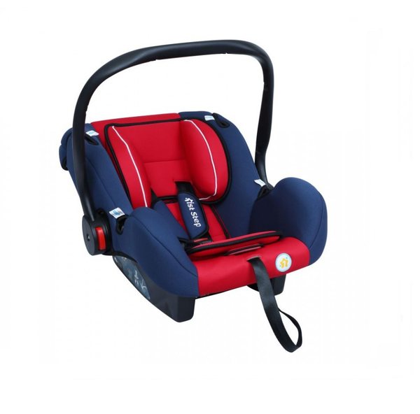 1st Step Car Seat Cum Carry Cot With Thick Cusioned Seat And 5 Point Safety Harness-Red