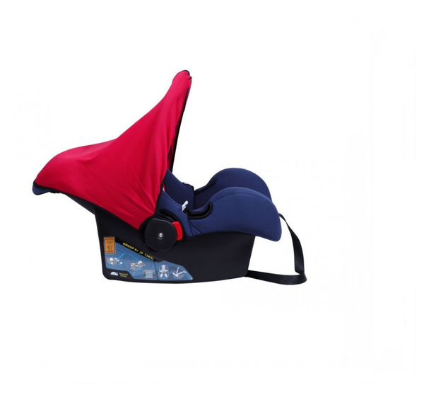 1st Step Car Seat Cum Carry Cot With Thick Cusioned Seat And 5 Point Safety Harness-Red
