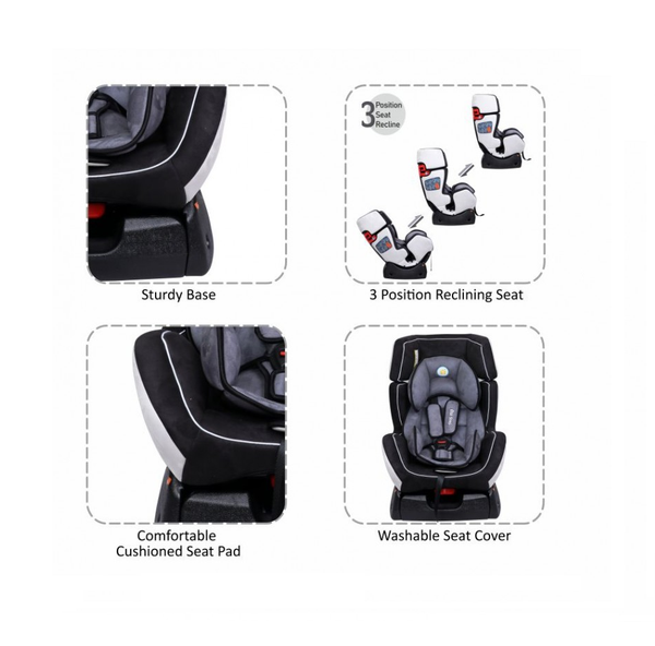 1st Step Convertible Car Seat With 5 Point Safety Harness - Grey