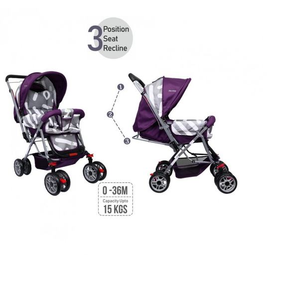 1st Step Pram With Reversible Handlebar And Reclining Seat -Purple