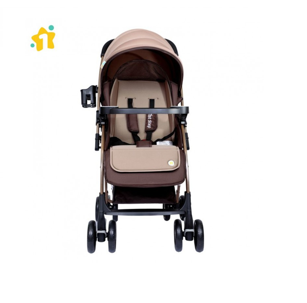 1st Step Buggy With 3 Point Safety Harness And Reclining Seat-Brown