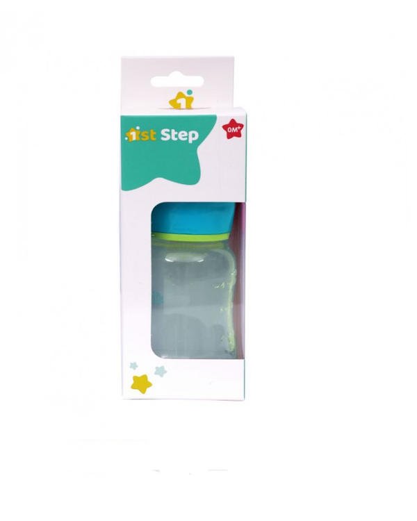 1st Step 125 Ml Feeding Bottle With Rattle Hood - Blue