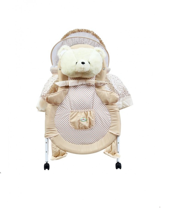 1st Step Cradle With Swing, Mosquito Net And Storage Basket-White