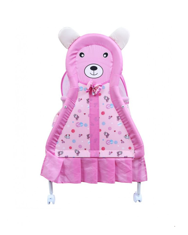 1st Step Cradle With Swing, Mosquito Net And Storage Basket - Pink