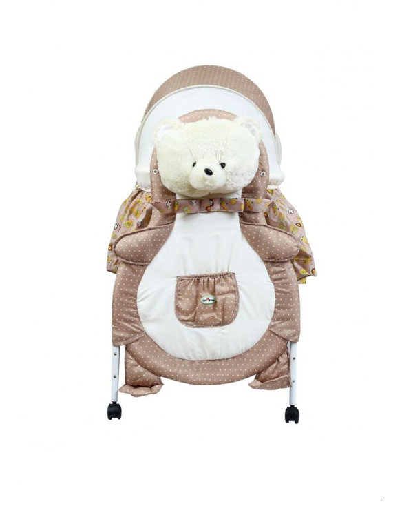 1st Step Cradle With Swing, Mosquito Net And Storage Basket-Brown