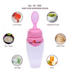 1st Step Non Spill Silicone Soft Squeeze Food Feeder-Pink