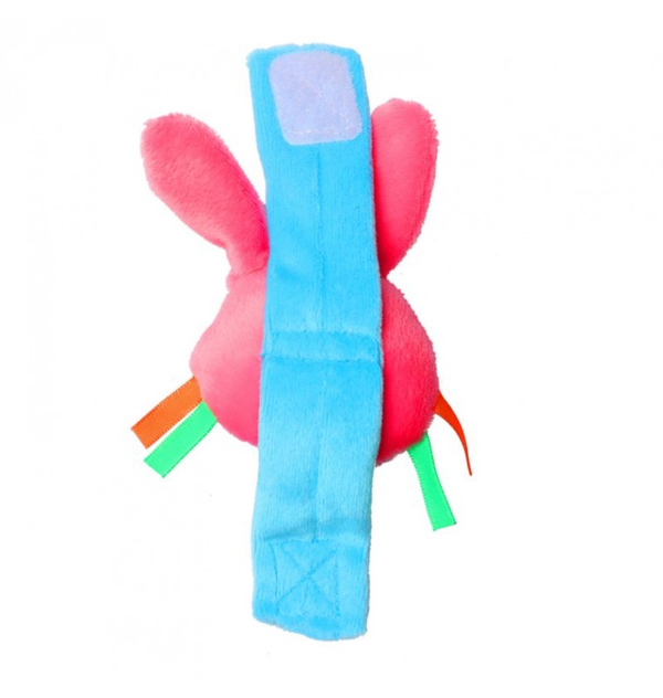 1st Step Rabbit Face Soft Plush Wrist Rattle Cum Toy- Blue
