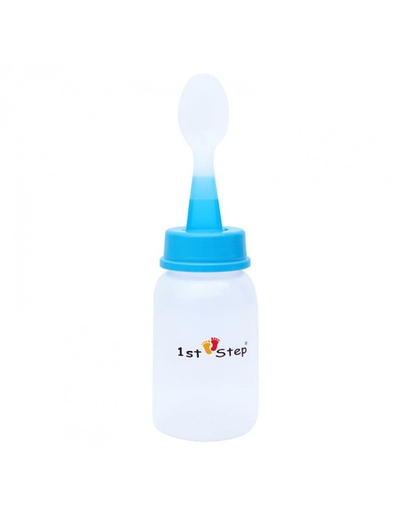1st Step BPA Free Polypropylene Easy Squeeze Cereal Feeder With Spoon-Blue