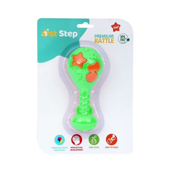 1st Step Premium Maracus Rattle - Green & Orange