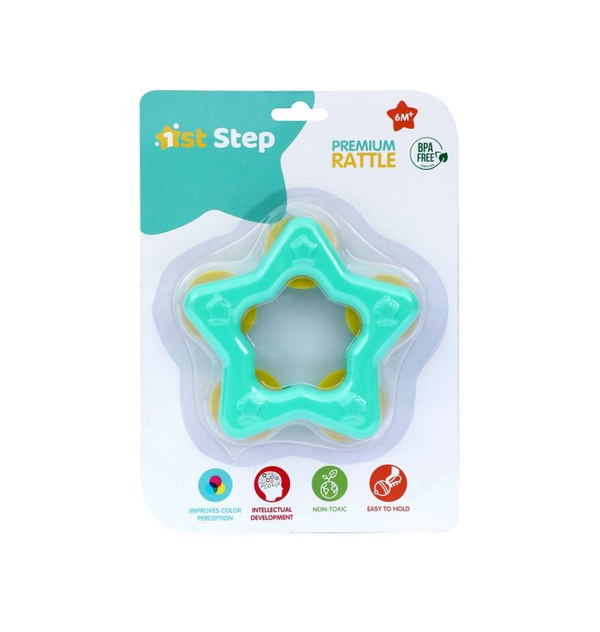1st Step Premium Star Rattle - Green