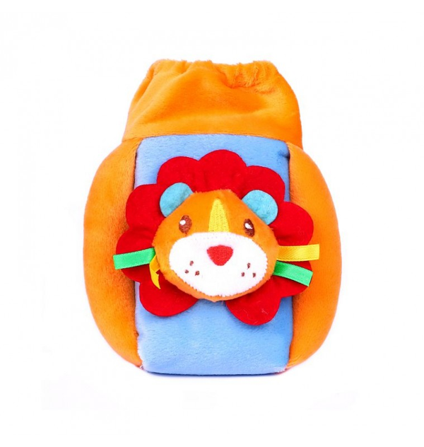 1st Plush Bottle Cover Lion Face Motif (Orange)
