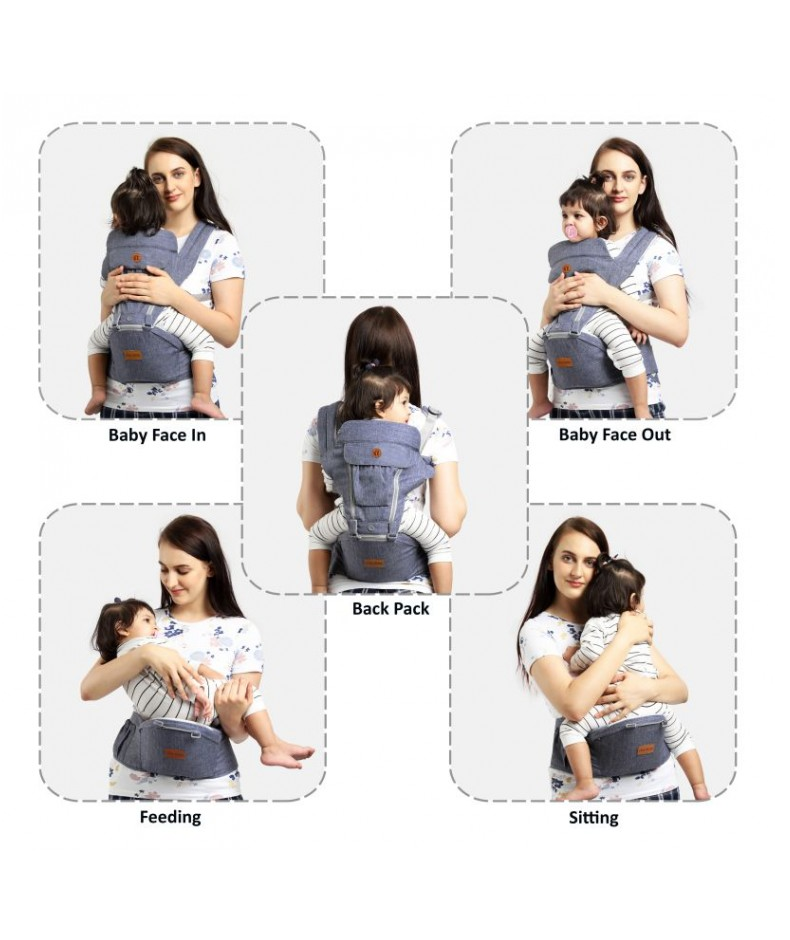 1st Step 5 In 1 Hip Seat Baby Carrier Denim