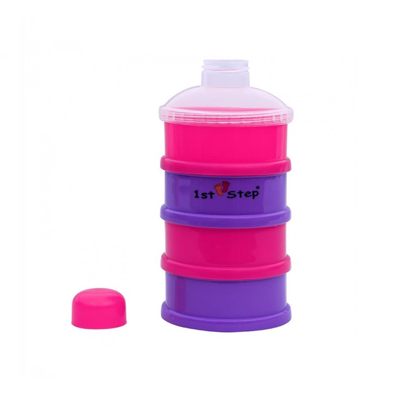 1st Step BPA Free Polypropylene 4-Tier Milk Powder Container- Pink