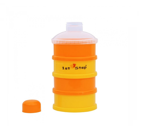 1st Step BPA Free Polypropylene 4-Tier Milk Powder Container- Orange