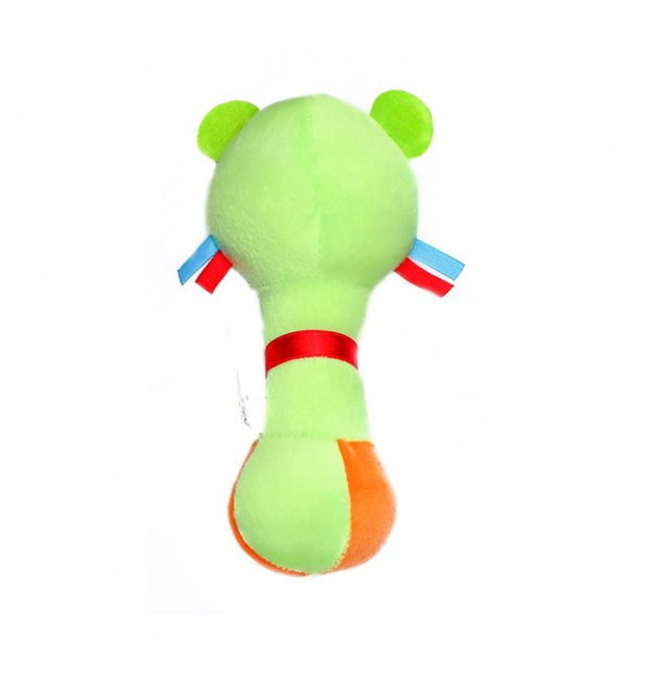 1st Step Dog Face Soft Plush Shaking Rattle Cum Toy (Green)