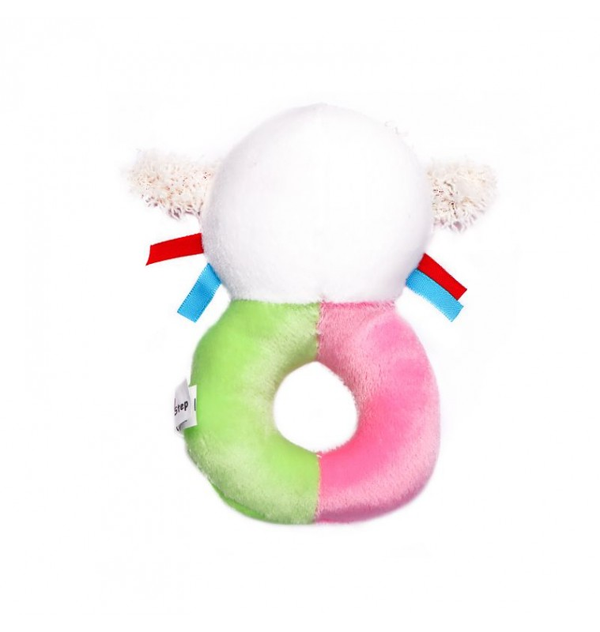 1st Step Doll Face Soft Plush Ring Rattle Cum Toy (Pink)