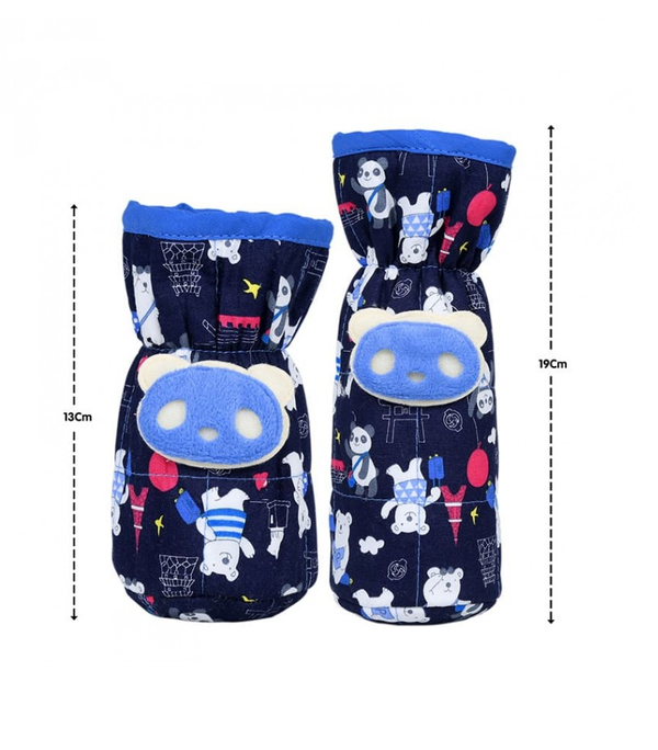 1st Step Bottle Cover With Animal Face Motif (Pack Of 2)-Blue