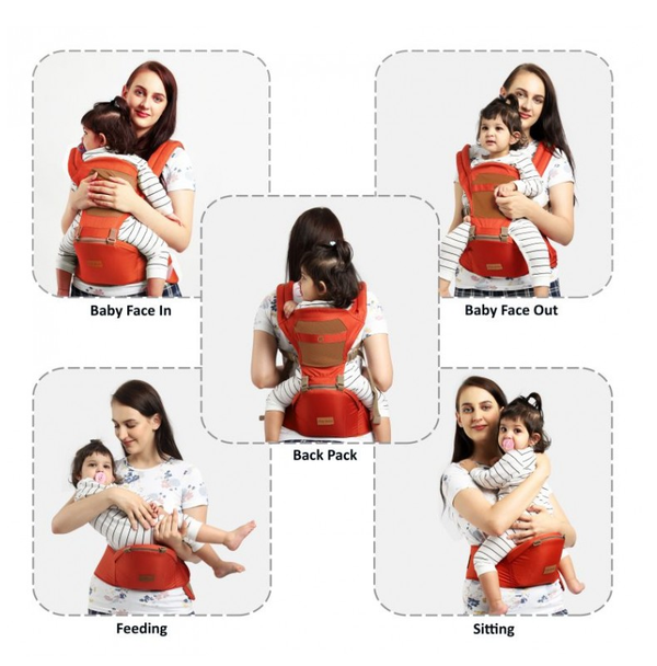 1st Step 5 In 1 Hip Seat Baby Carrier - Orange