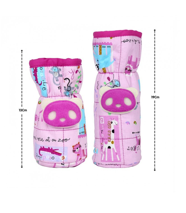 1st Step Bottle Cover With Animal Face Motif (Pack Of 2)-Pink