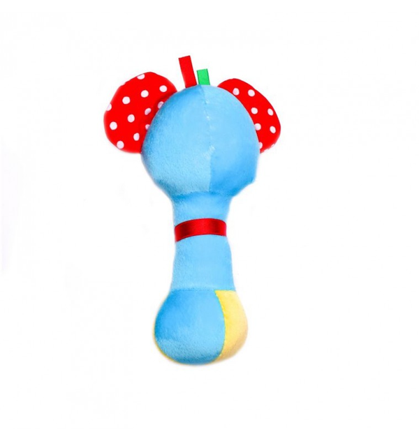1st Step Elephant Face Soft Plush Shaking Rattle Cum Toy (Blue)