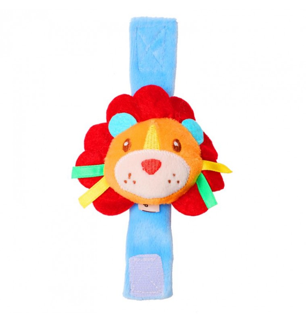 1st Step Lion Face Soft Plush Wrist Rattle Cum Toy (Orange)