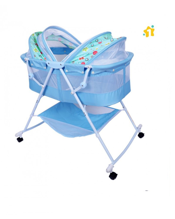 1st Step Bassinet Cum Rocker With Mosquito Net - Blue