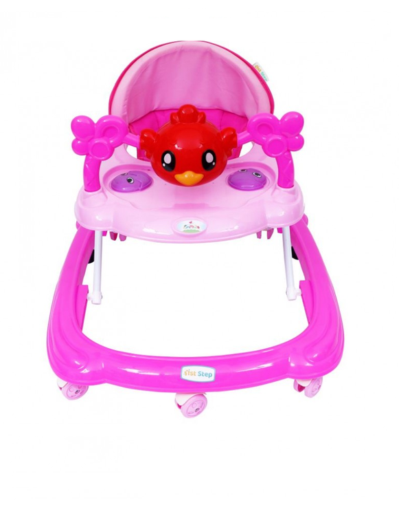 1st Step Walker With 4 Level Height Adjustment And Musical Play Tray - Pink
