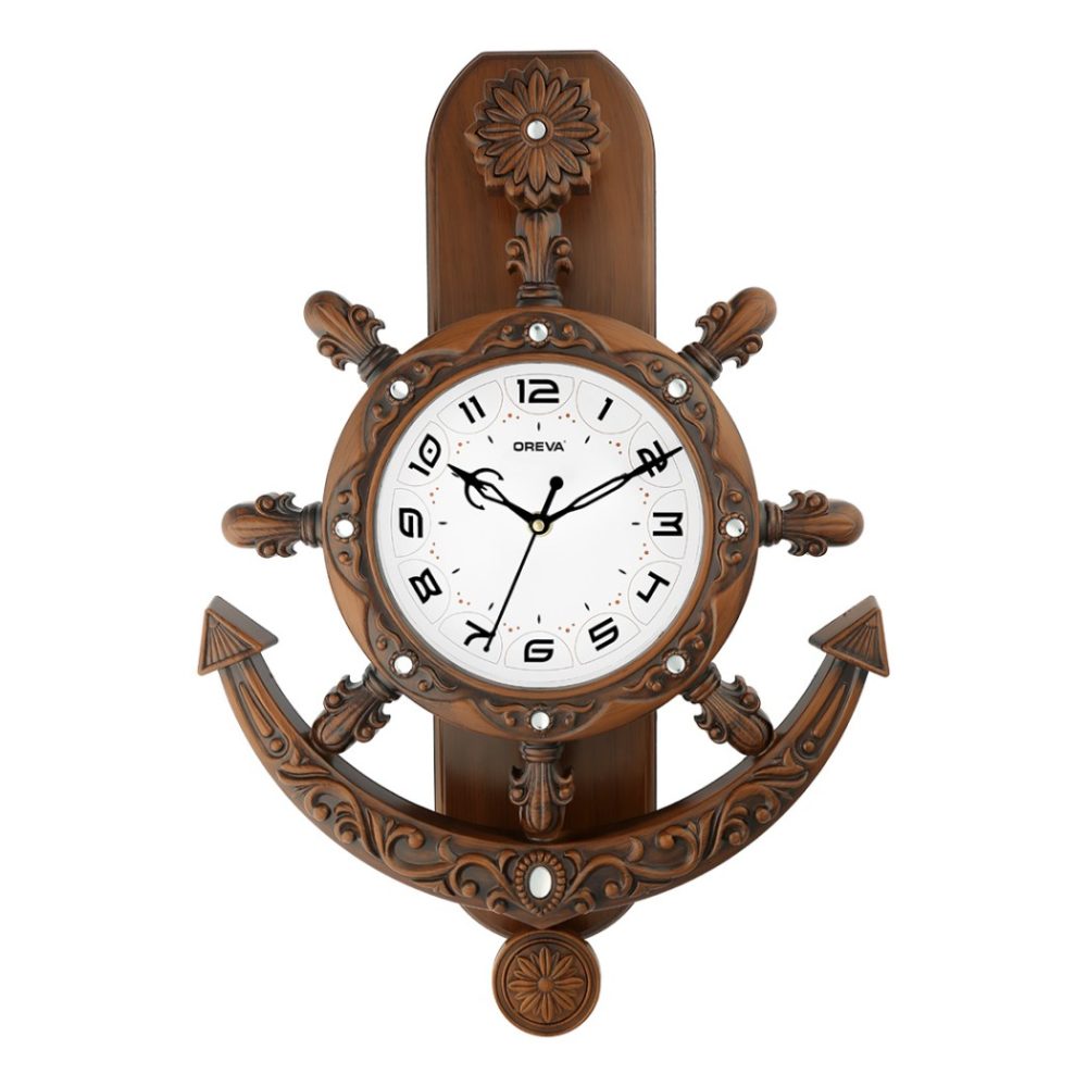 Buy Brown Fibre Stroke Pendulum Clock at 15% OFF by FunkyDecors | Pepperfry