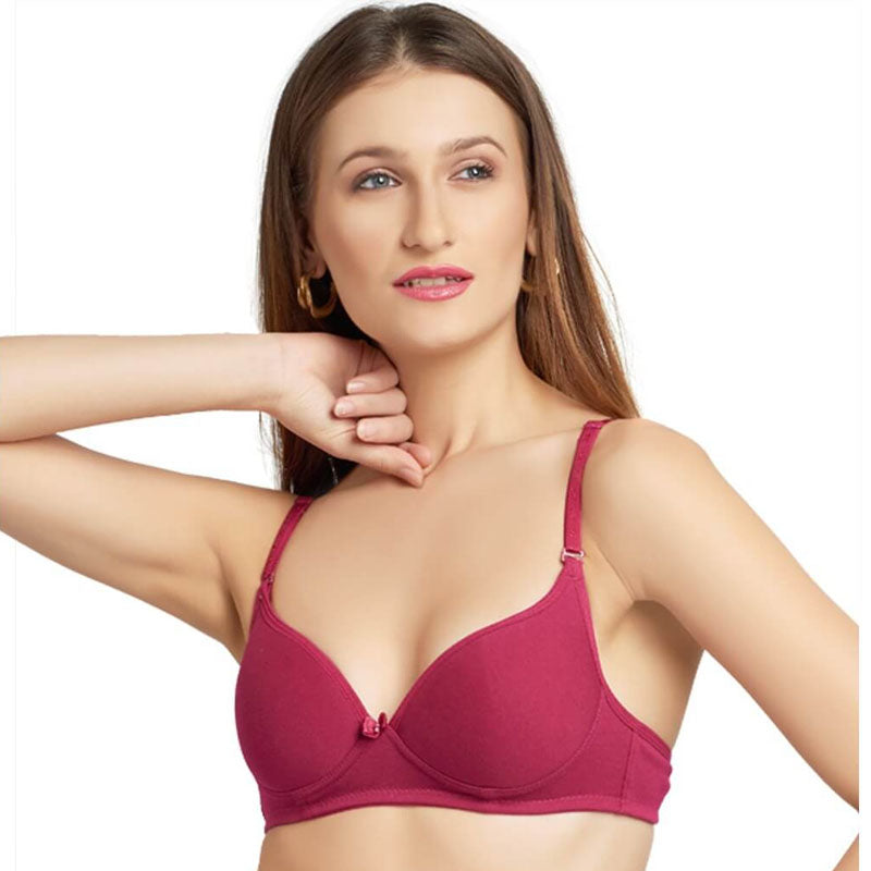 Daisy Dee Cotton Rich Lightly Padded Full Coverage D.PINK Bra- COLLEGE  STYLE MISTY – D. PINK