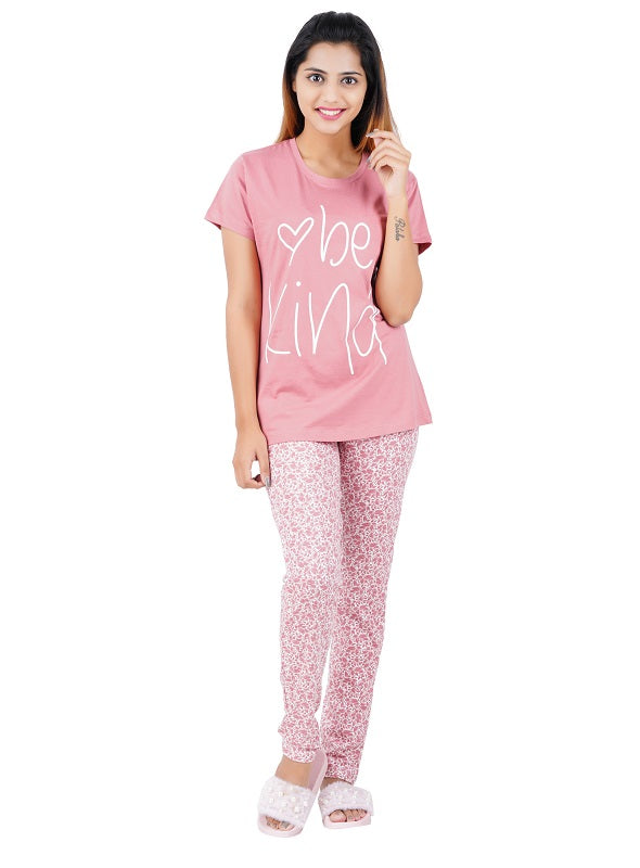 Aswati Pink Full Set Pyjama - Love Be Kind